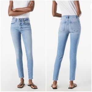 •FRAME DENIM•Le One Skinny Jean Caspio Light Wash Adaptive Size Fits Size 29 -34